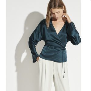 NWOT Vince silk wrap top